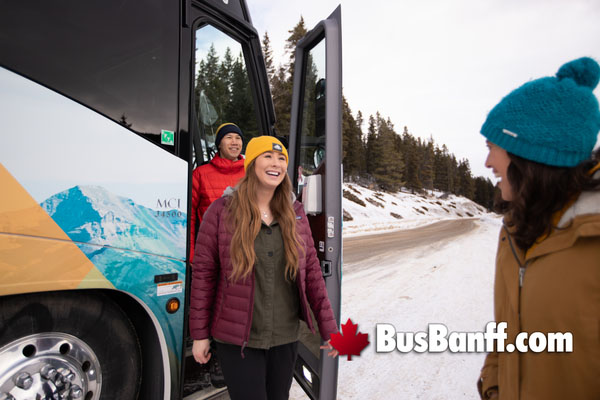 Bus Banff and Canadian Rockies in Winter